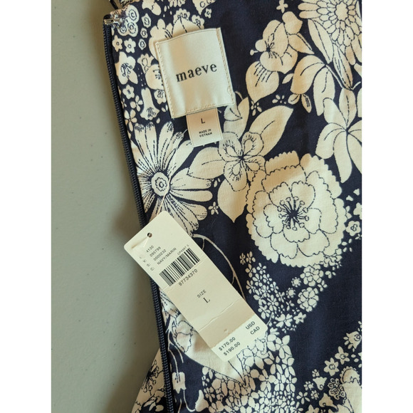 NWT Maeve The Cecily Fit & Flare Sweetheart Floral Dress Size L Navy #8G505 - Picture 8 of 10